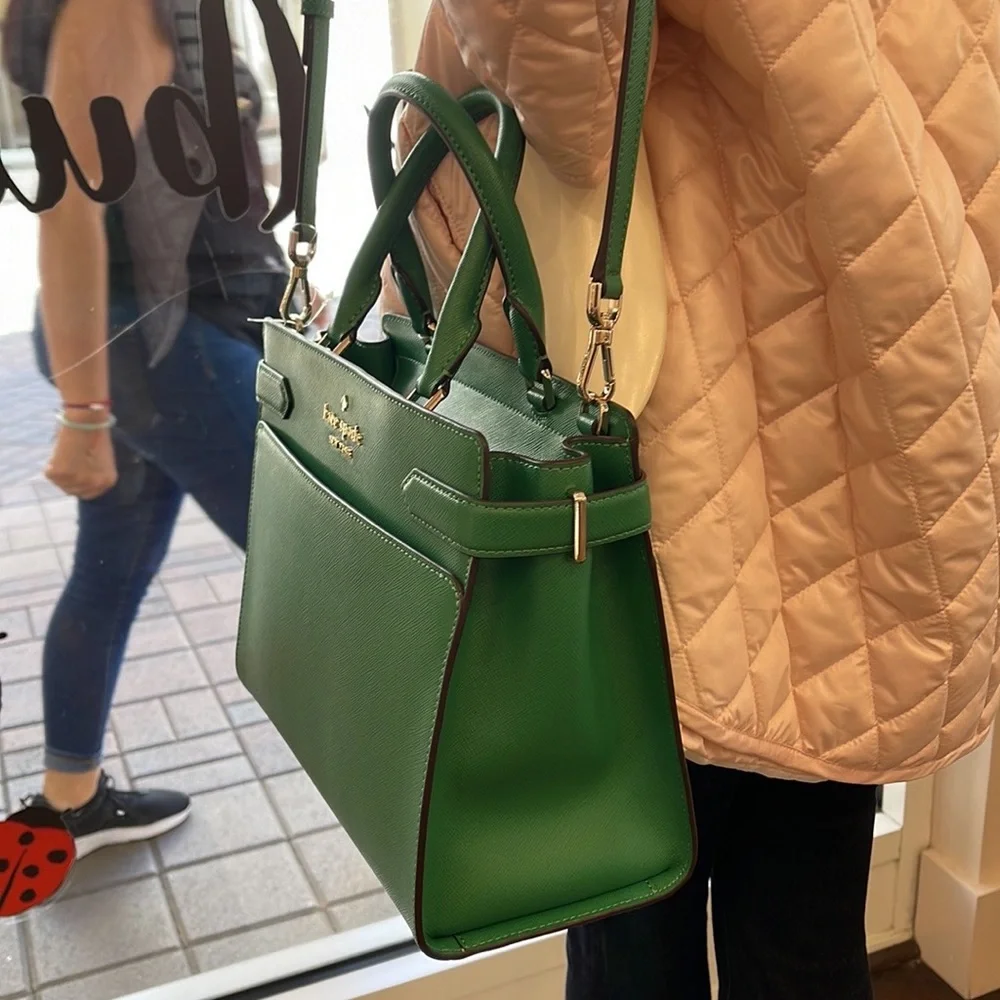 Kate Spade staci medium satchel
COLOR: Green Bean - Picture 4 of 16